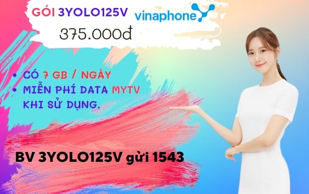 Đăng ký gói cước 3YOLO125V Vinaphone nhận 630GB data online thả ga 3 tháng 