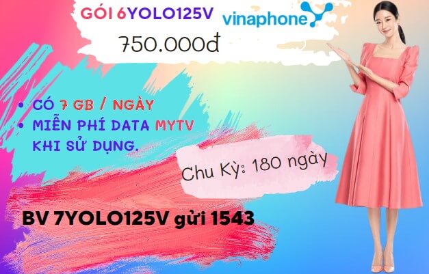 Cách đăng ký gói cước 6YOLO125V Vinaphone sử dụng DATA tốc độ cao 180 ngày